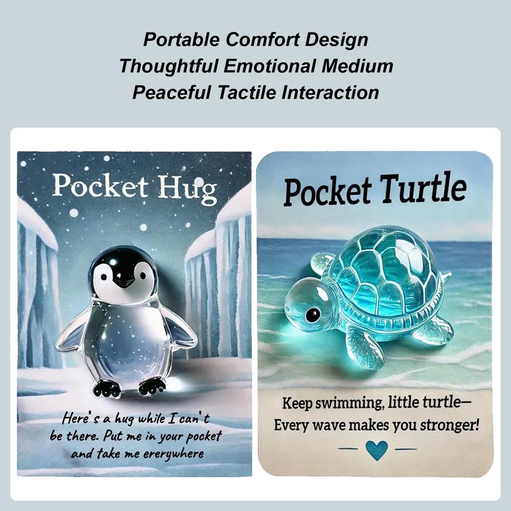 Pocket Hug Card Pocket Hug Turtle Animal Inspirational Greeting Toys Keepsake Companion for Birthday Thanksgiving Toddler