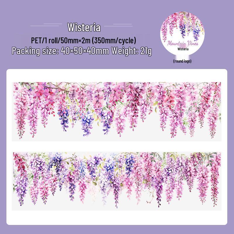 Beautiful Washi Tape for Bullet Journaling - Mountain, Field, and Vine Series - Vine Theme DIY Decorative Stickers