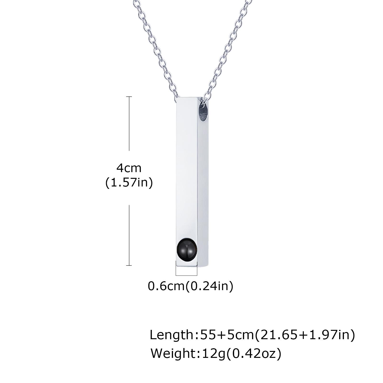 

Custom Photo Stainless Steel Square Projection Stone Pendant Necklace, Personalized Customized Picture Memorial Jewelry Gift серебряный