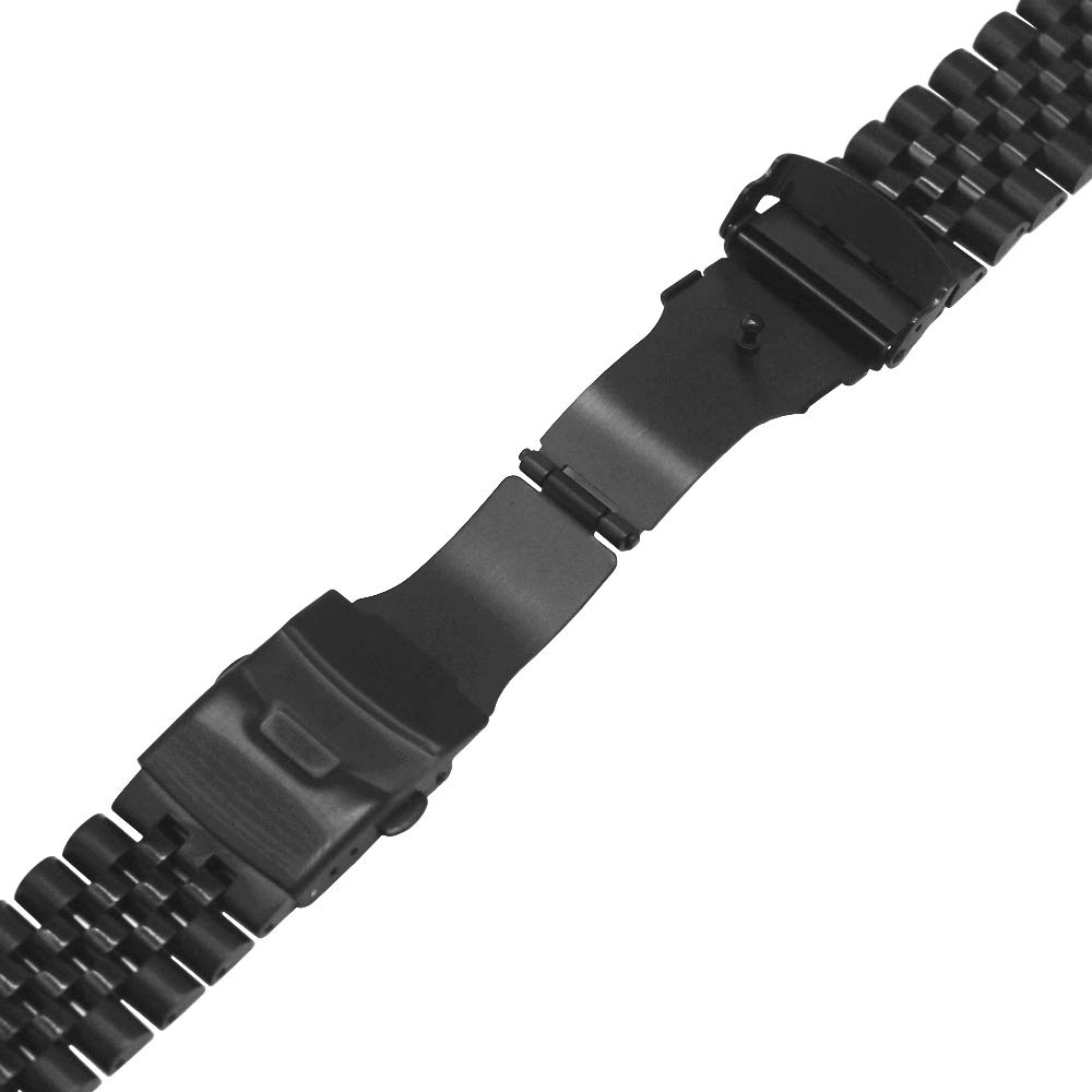 [Kai Tian] Premium 3D Effect Watch Band, Stainless Steel, 20mm / 22mm Watch Strap, Round & Durable Metal Watch Bracelet, Watch Strap with Double Lock,