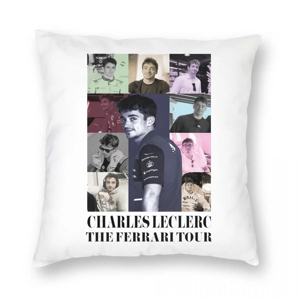 Charles Leclerc Eras Tour Kissenbezug Bedruckter Polyester Kissenbezug Geschenk Wurfkissenbezug Abdeckung Zuhause Quadratisch 18''