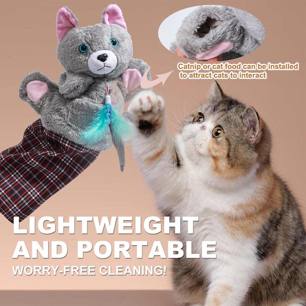 Cat Wrestling Puppet Cute Interactive Stimulation Cat Boxing Gloves Play Puppet Doll For Entertainment Relieve Boring Mental