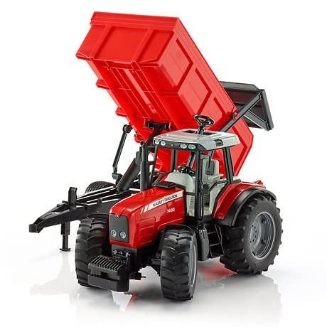 Bruder MF 7480 Tractor & Red Trailer BR02045