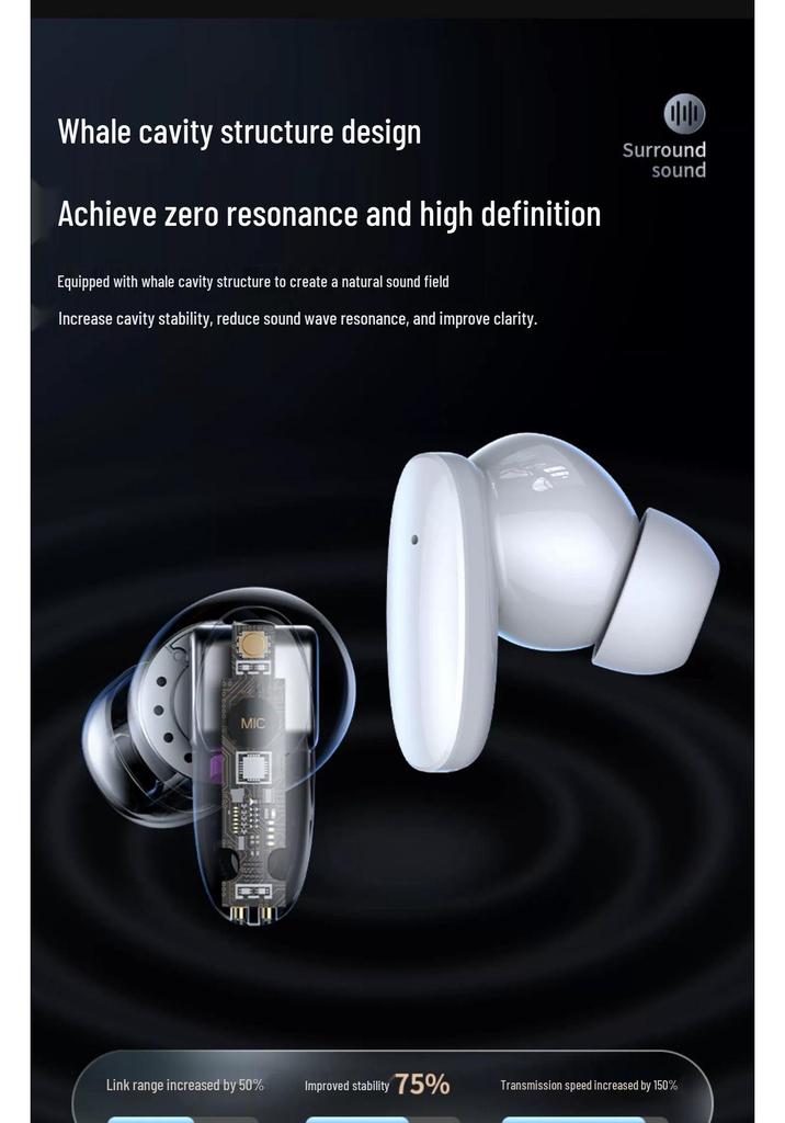 5.4 True Wireless Noise-Cancelling Earbuds with Long Battery for Sports & Gaming