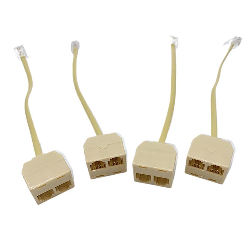 Telefonweiche Rj11 6P4C 1 Stecker auf 2 Buchsen Adapter Rj11 auf Rj11 Verteiler Telefonzubehör