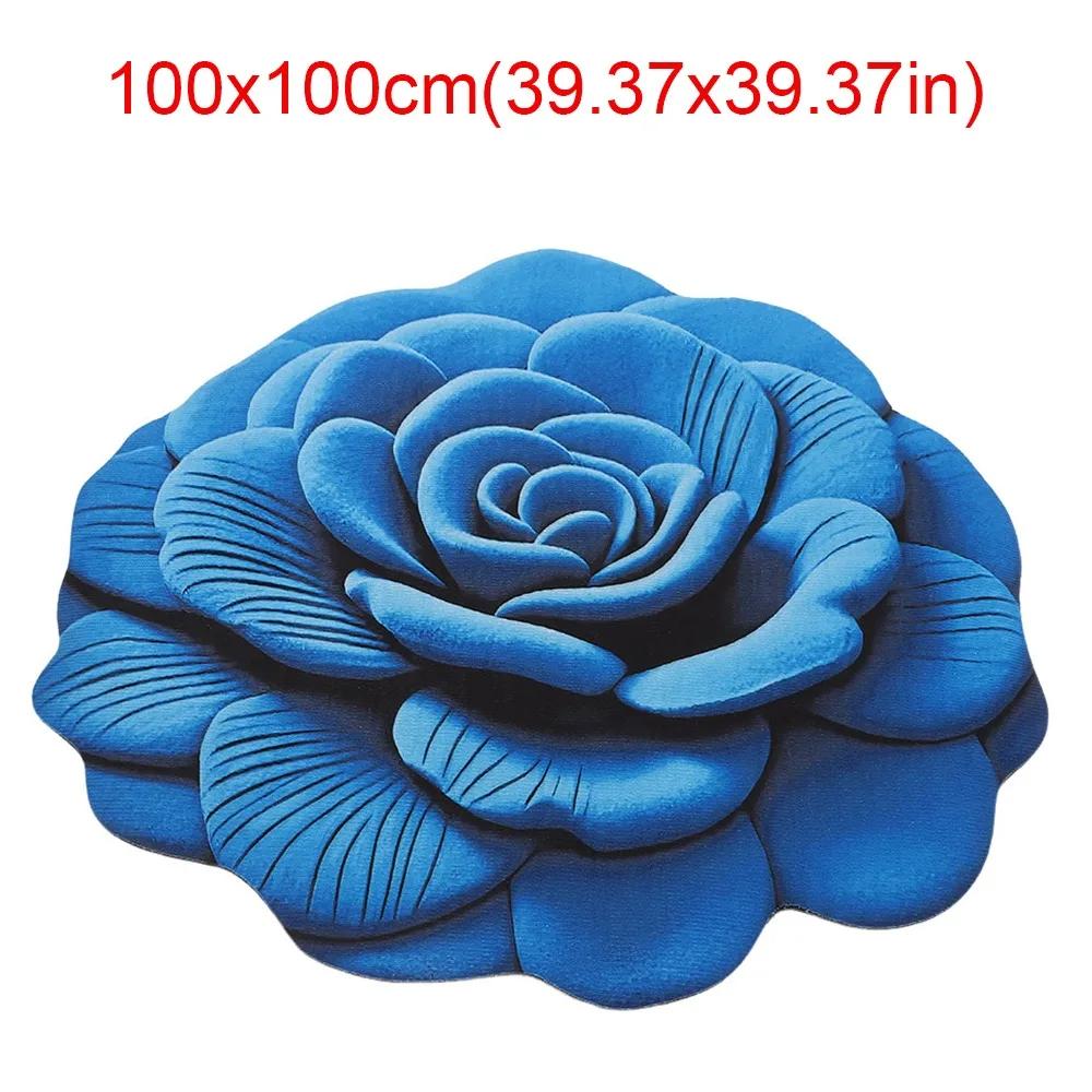 Special-shaped Sunflower Carpet Soft Absorbent Flower Carpet 60x60cm Non-slip Door Gasket for Living Room Tea Table Bedside