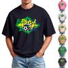 Men's Printed Round Neck T-Shirt Casual Sports Short-Sleeve Top