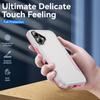 For iPhone 16 Case PC+TPU Military Grade Drop Protective Phone Cover - White+Pink
