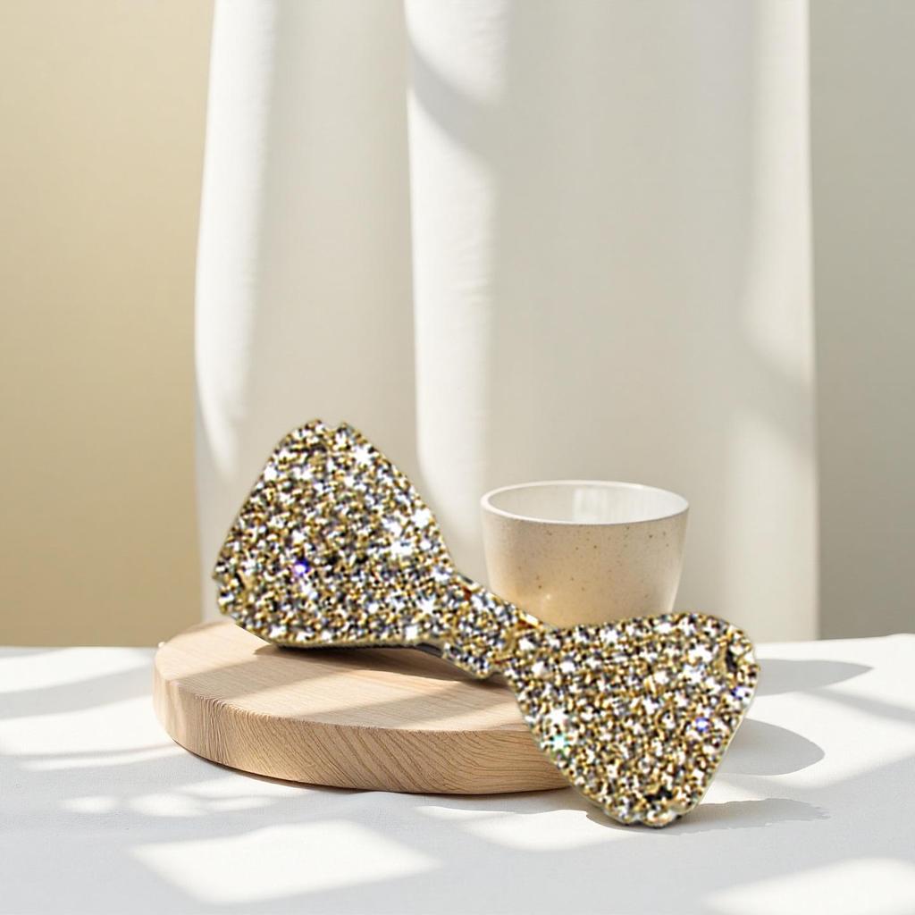 Korean Style Rhinestone Bow Hair Clip Claw Chain Accessories