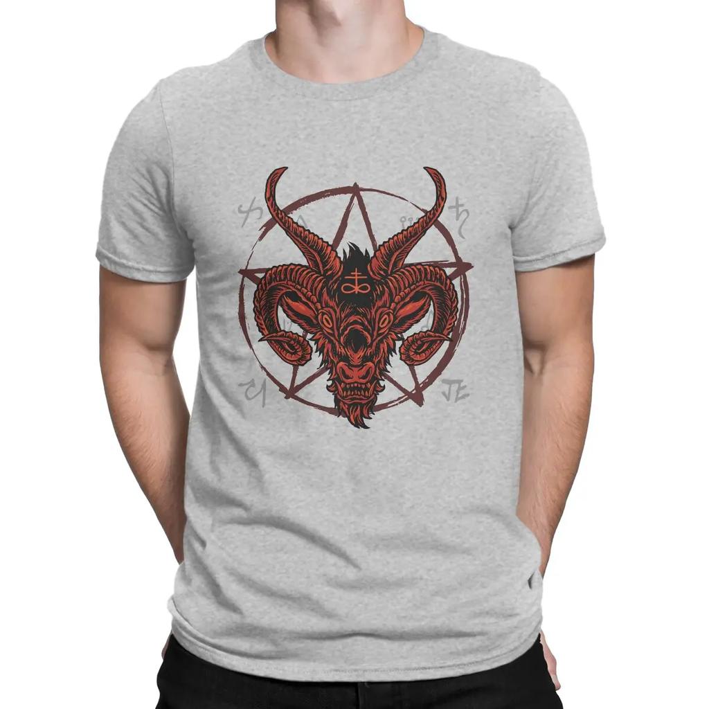 Satan Antichrist Goat Lucifer Devil Occult Classic Mans TShirt Baphomet Art Crewneck Tops 100 Cotton T Shirt Funny Top Quality