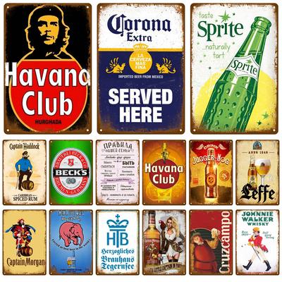 Vintage Posters Cocktail Tin Sign Plaque Metal Sign Plate Decoration Wall Art Home Decor For Bar Pub Club Man Cave Iron Painting