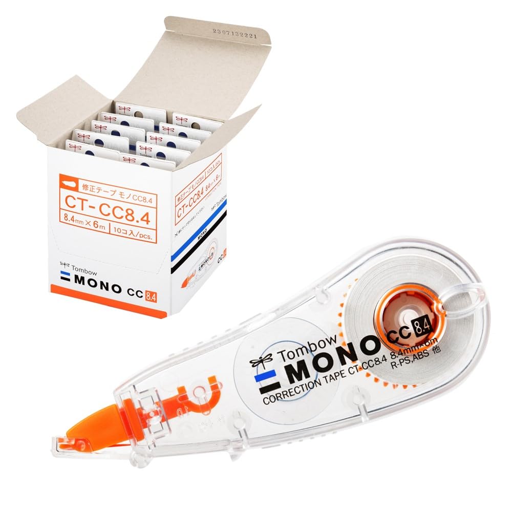 Tombow Mono CC Correction tape for Tape, 8.4mm (wide large-area corrections), 6m, 10-pack, CT-CC8.4-10P