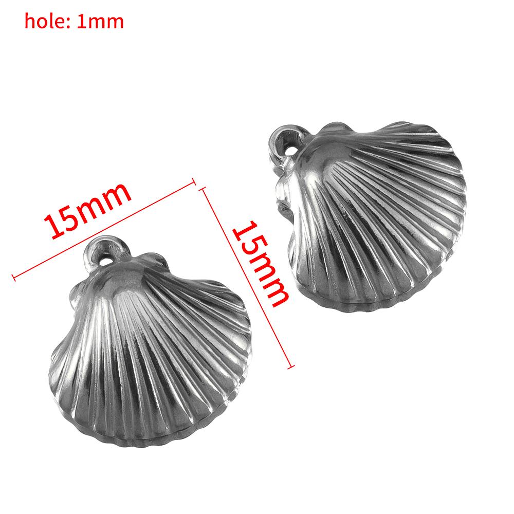 10pcs Striped Sea Shell Pendant Stainless Steel with Hole Bracelet Bohemia Earring Necklace Charm DIY Jewelry Making Wholesale