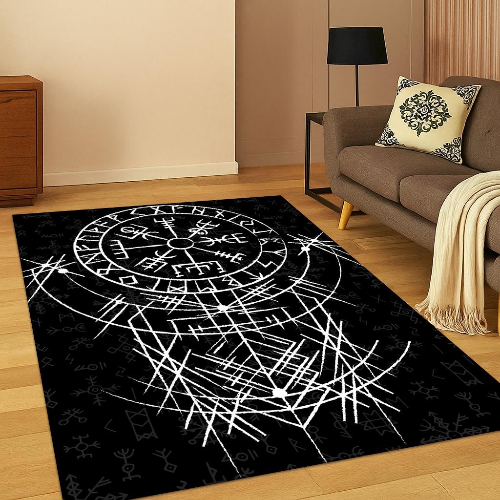 

Odin Viking Symbol Valknut Nordic Valhalla Tappeto per soggiorno Camera da letto Decorazione del divano di casa 40cm x 60cm