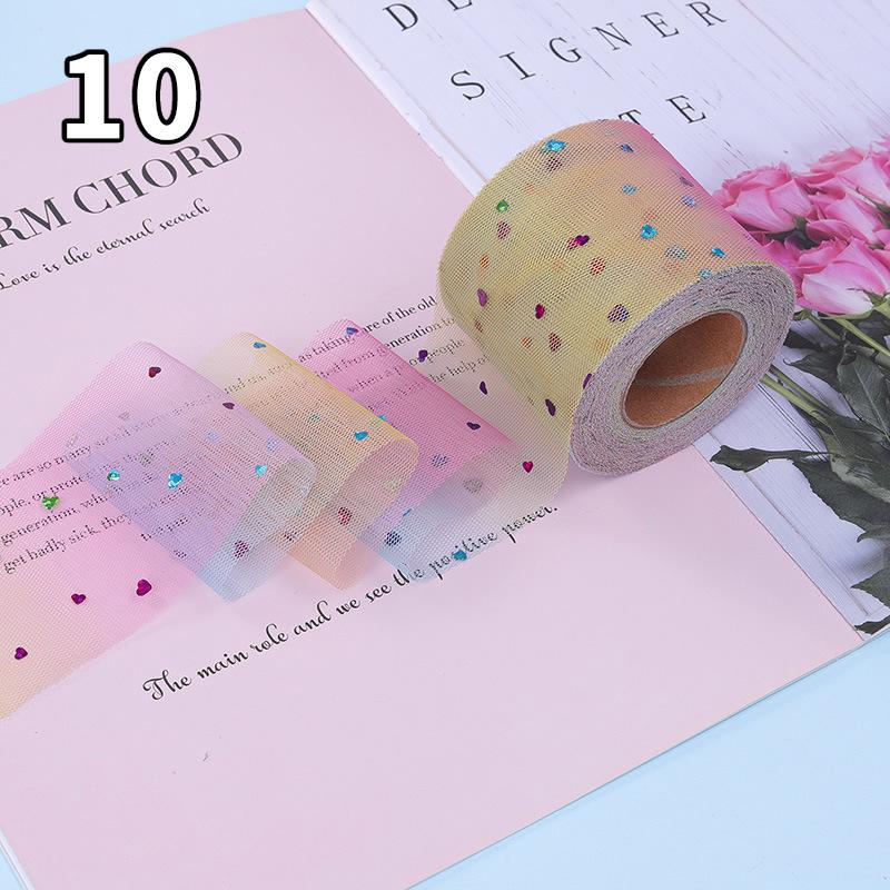 25 Yards Sequin Rainbow Star Moon Mesh Lace Trim Ribbon Fabric Wedding Dress DIY Bow Birthday Party Decoration Crafts