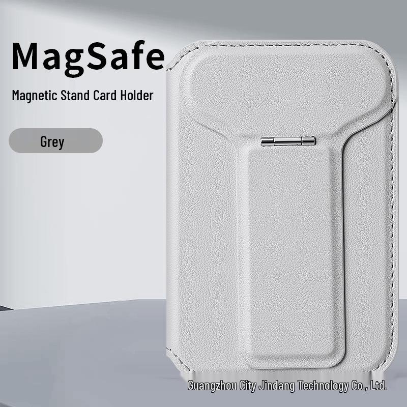 Magnetic Leather Flip Card Holder with MagSafe-Compatible Slot