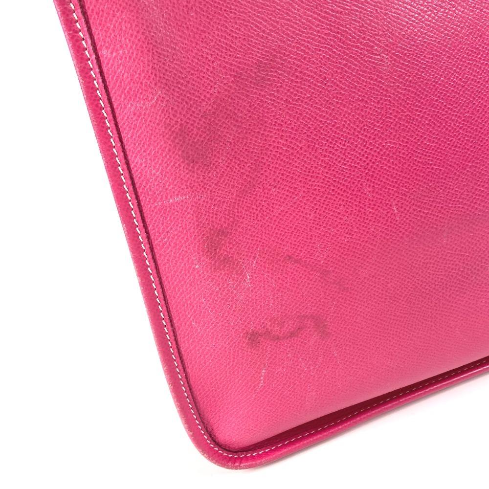 HERMES H punching logo Evelyne 1 PM Crossbody Shoulder Bag Epsom Rose Tyrian