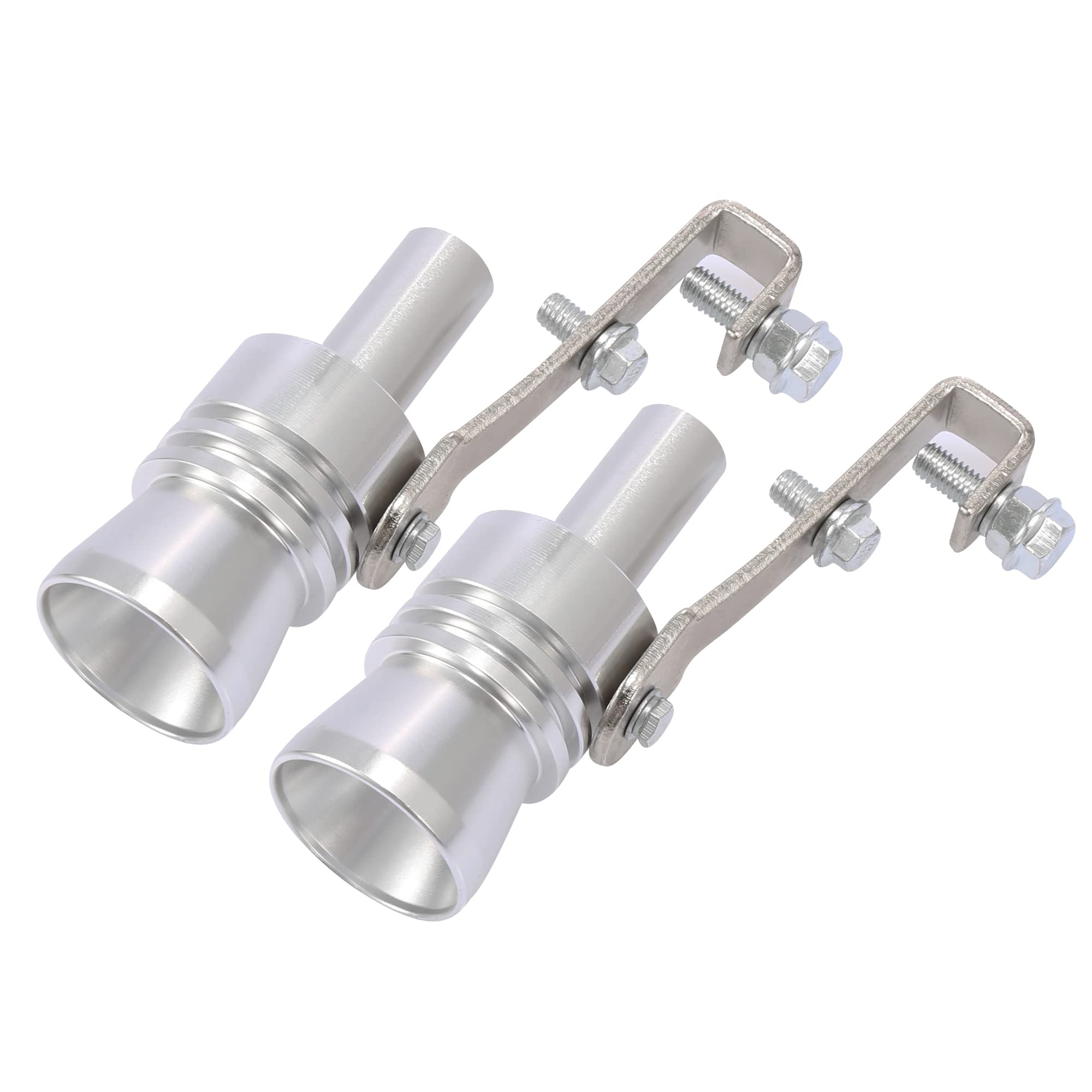 

X AUTOHAUX Turbo Whistle Muffler Exhaust Muffler Pipe Silencer with Wrench Aluminum Alloy Silver Tone 2 Pack XL XL серебряный