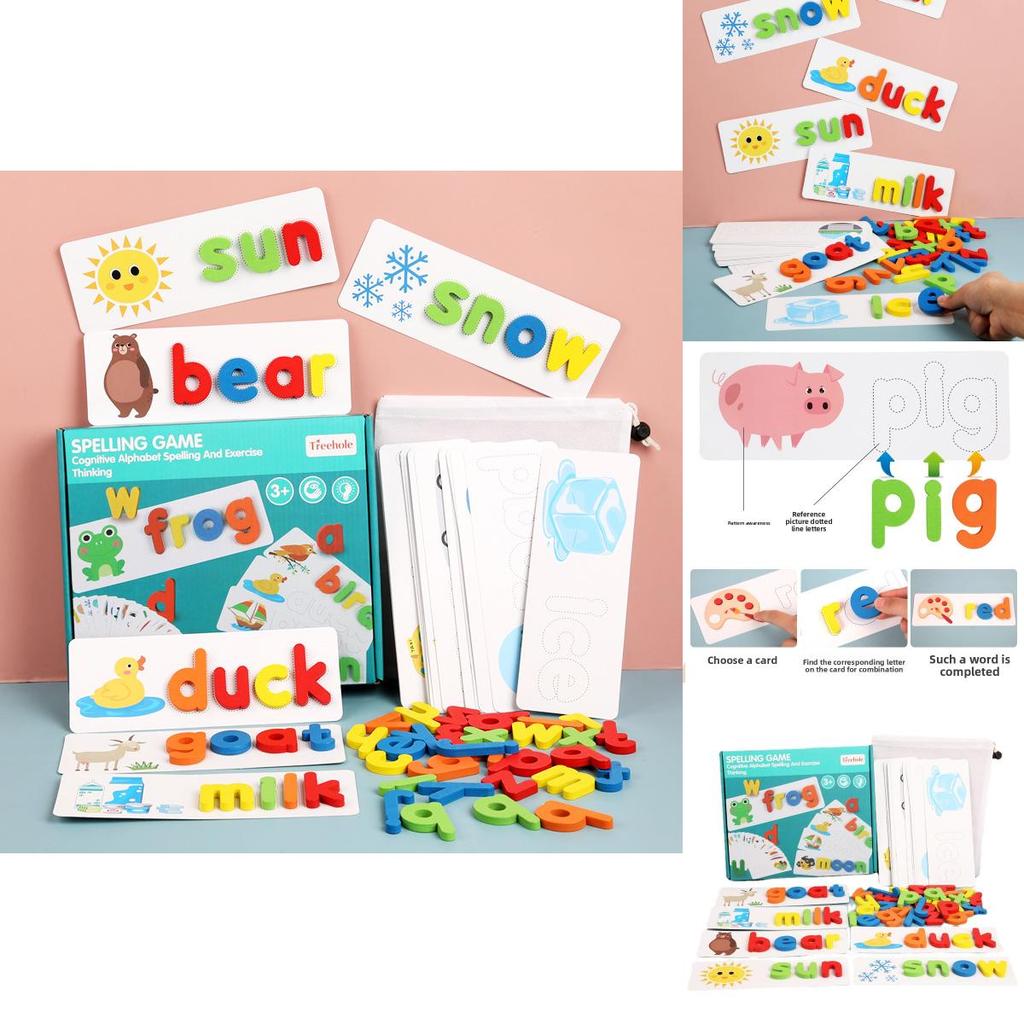 Wooden Alphabet Puzzle For Kids Educational Toy With Word Building For Preschool Learning