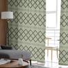 Cortina de Tule com Textura Geométrica Verde Sálvia para Decoração de Sala de Estar, Quarto, Cozinha, Janela, Voiles de Tule
