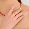LAYERMOOD 24 Gold matt ball Ring-silver925