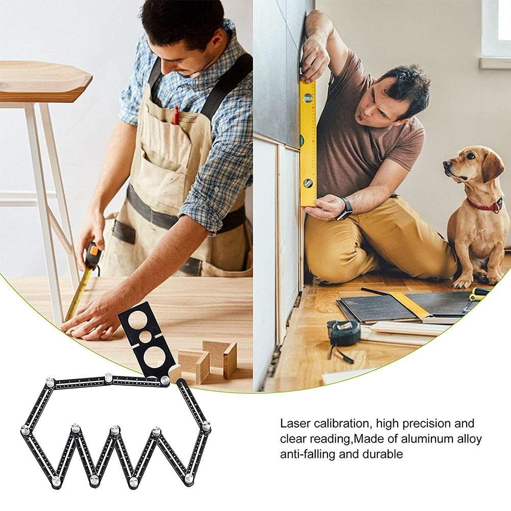 

Многоугольная измерительная линейка из алюминиевого сплава, 12 секций, локатор отверстий для плитки, инструмент для измерения углов