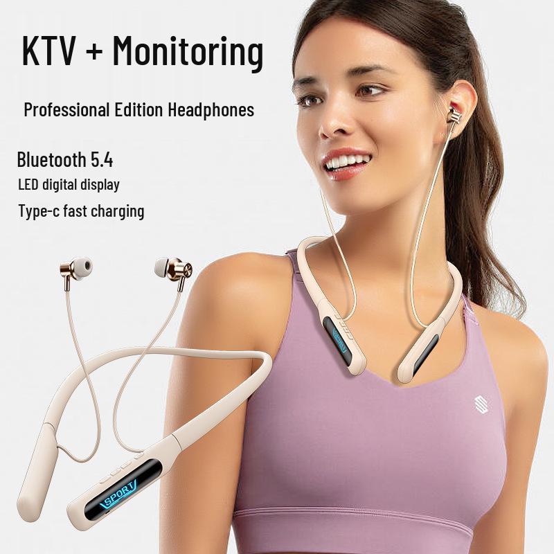 Cross-Border Sports Bluetooth Earphones: In-ear, Neck-Hanging, Heavy Bass, Long Battery Life