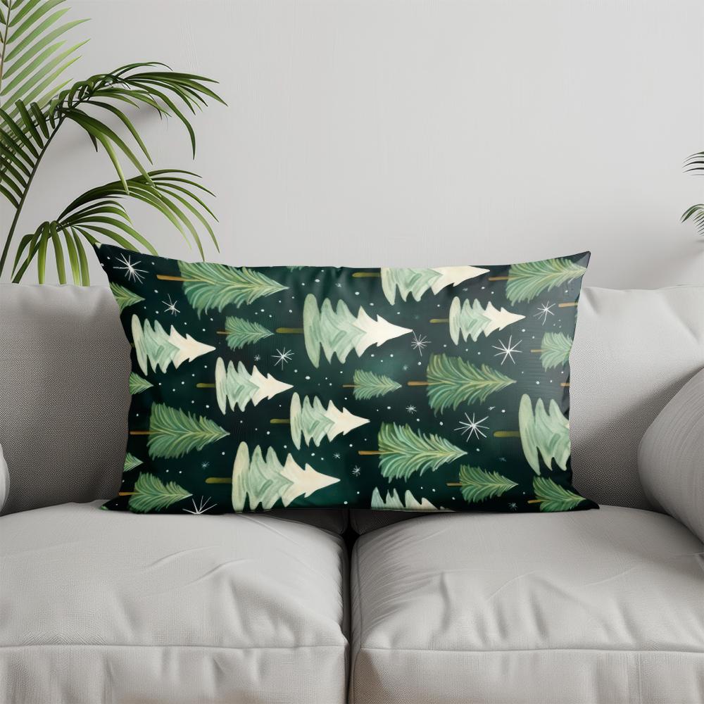 Home Decor Merry Christmas Snowflake Pillow Suitable For Sofa Bedroom Car Pillow Cover Cushion Rectangular Back Cushion