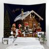 Wandteppich mit Weihnachtsschneeszene, Weihnachtsmann, Geschenk, Weihnachtsbaum, Wandbehang, Zimmer, Schlafzimmer, Schlafsaal, Ästhetik, Heimdekoration