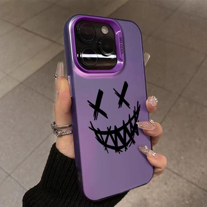 Black Comic Style Phone Case For iPhone 14 Pro Max Plus 16 15 11 12 13 Pro Max Mini X XS XR 7 8 Plus SE Shockproof Cover