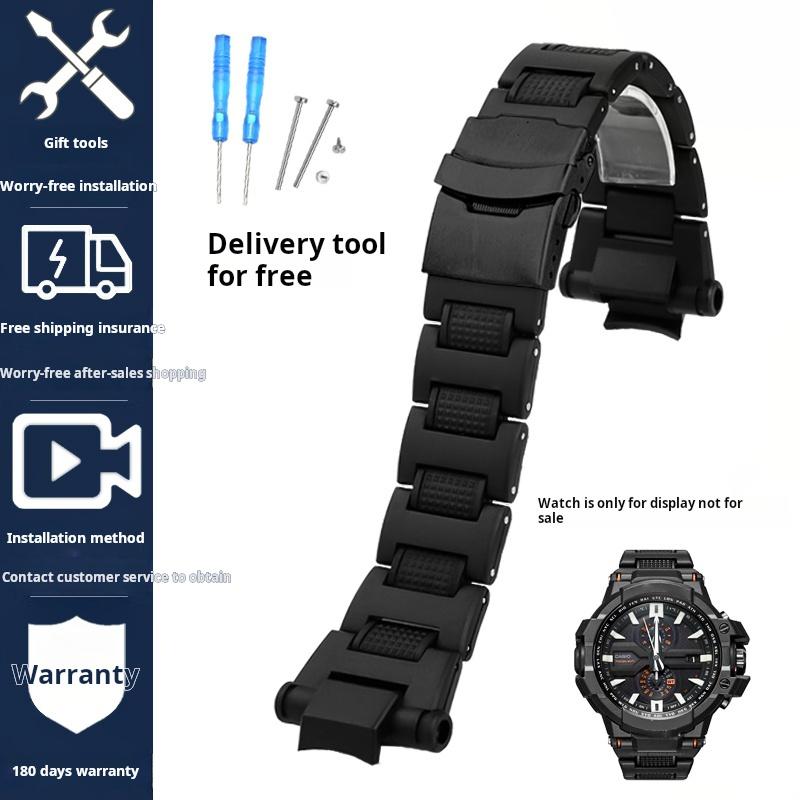 Для Casio g-shock GA-1000 1100 GW-4000 GW-A1100 A1000 Пластиковая сталь Ремешок для часов Черный Спортивный Ремешок на запястье Мужской ремешок Браслет