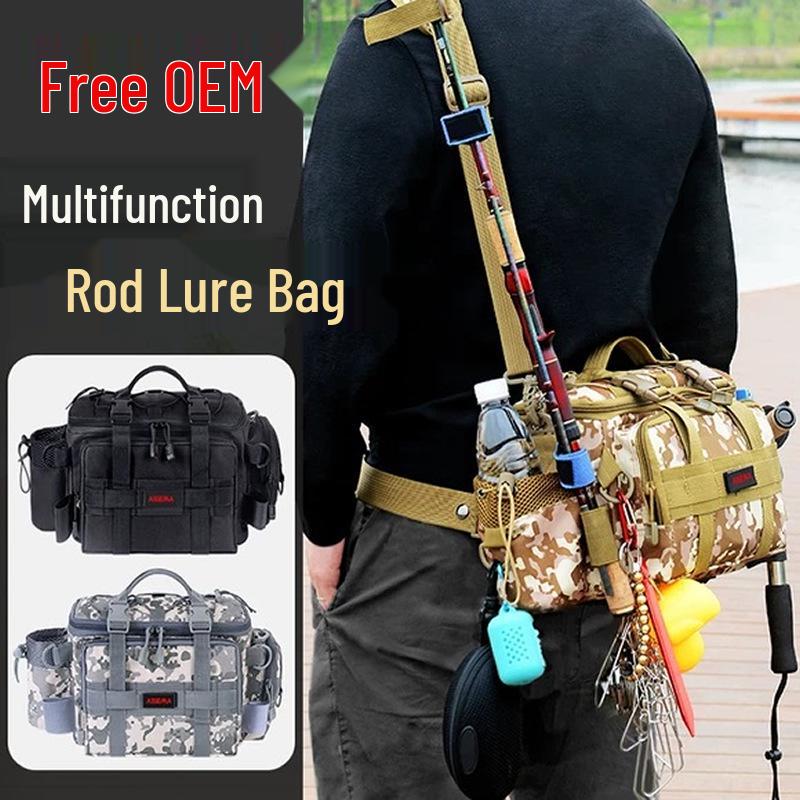 

Вставка для вудилища Поясна сумка для приманок: Багатофункціональний тактичний рюкзак для активного відпочинку, для альпінізму, велоспорту, носіння через плече та рибальського спорядження. Desert Digital