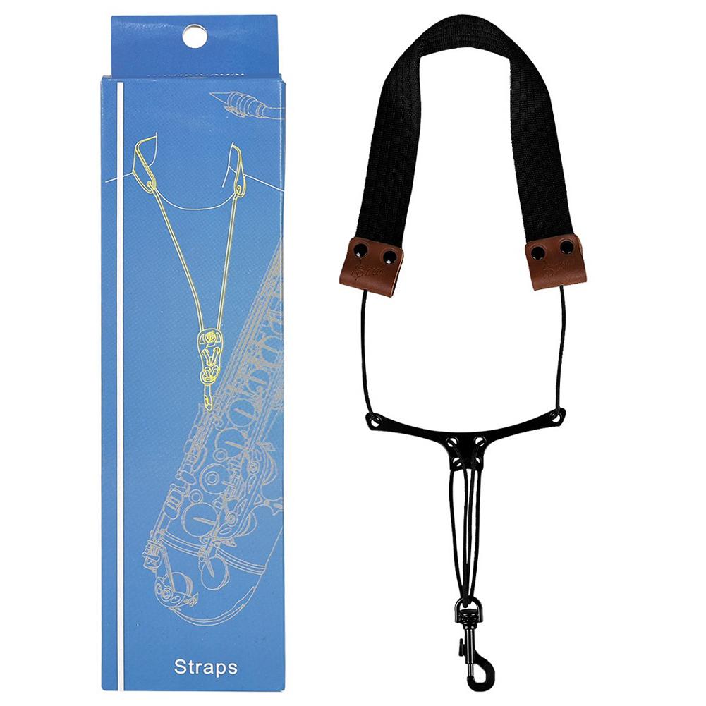 Saxophone Neck Strap Leather Saxophone Universal Strap Adjustable Saxophone Harness for Alto Tenor Baritone Soprano