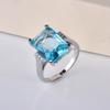 Luxury Topaz and Sapphire Ring for Women Fashion Jewelry Engagement Wedding Band