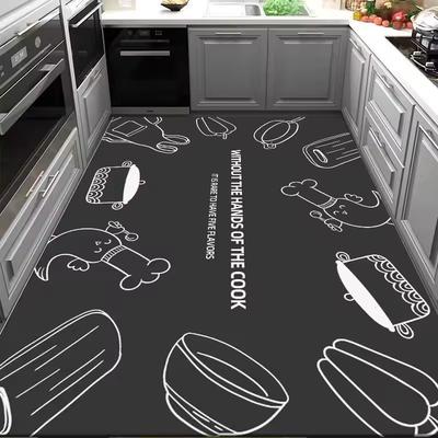 Kitchen Oil-proof and Non-slip Rug PVC Leather Carpets Dirt-resistant Door Mats Simple Balcony Rugs Bathroom Waterproof Carpet