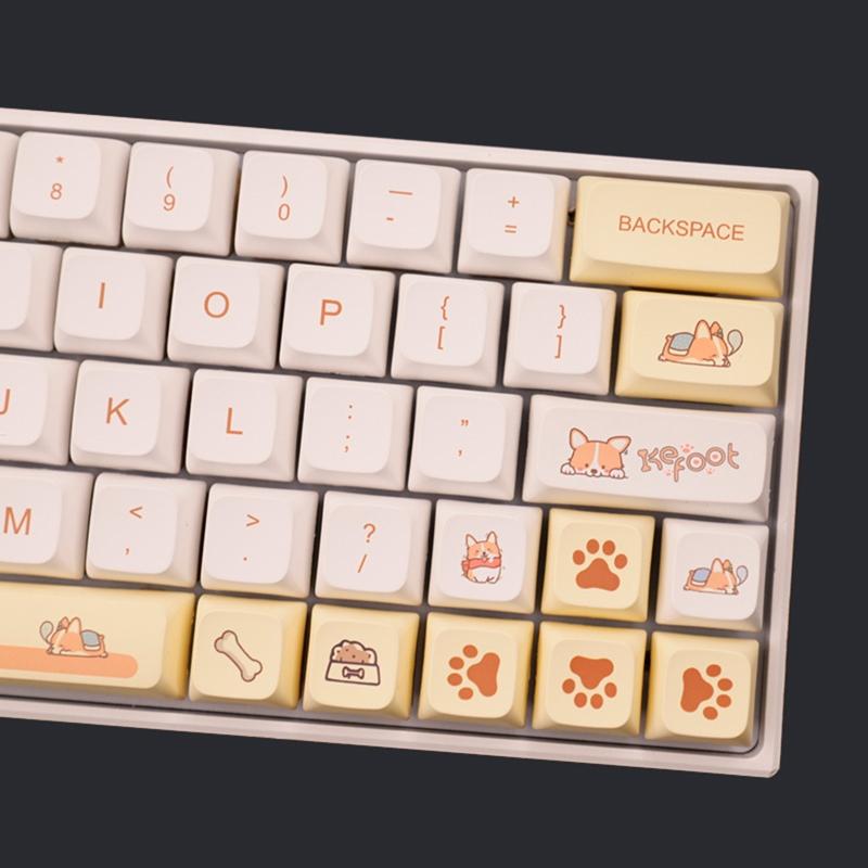 138 Keys PBT Keycaps DA Profile DYE SUB Personalized Cute Corgi Theme Keycap For  MX H Mechanical Keyboard