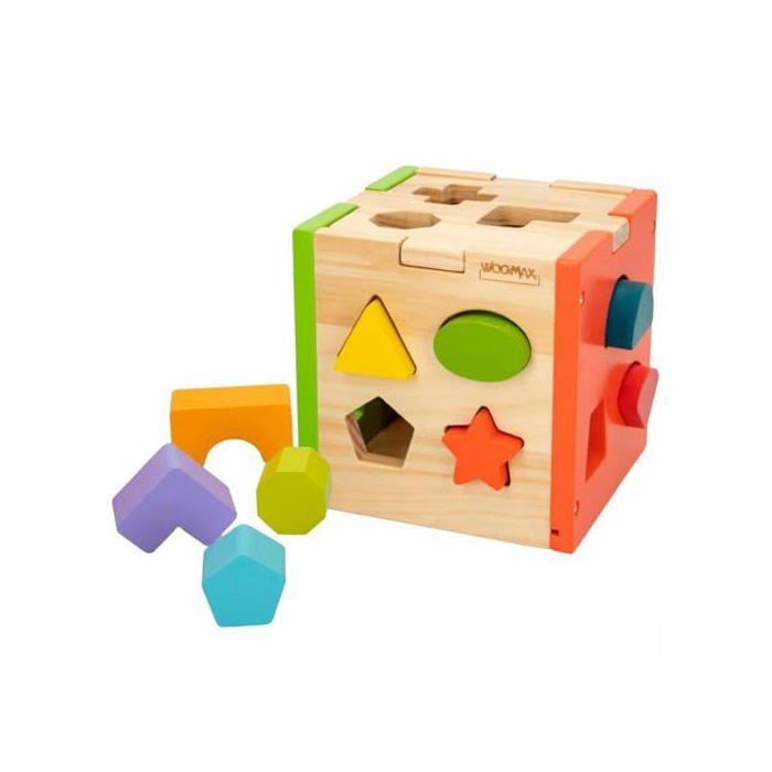 Puzzle en bois pour enfants - WOOMAX - 14 pièces - Bois - 15x15x15 cm - 6 unités - Marron - Âge recommandé: +12 mois