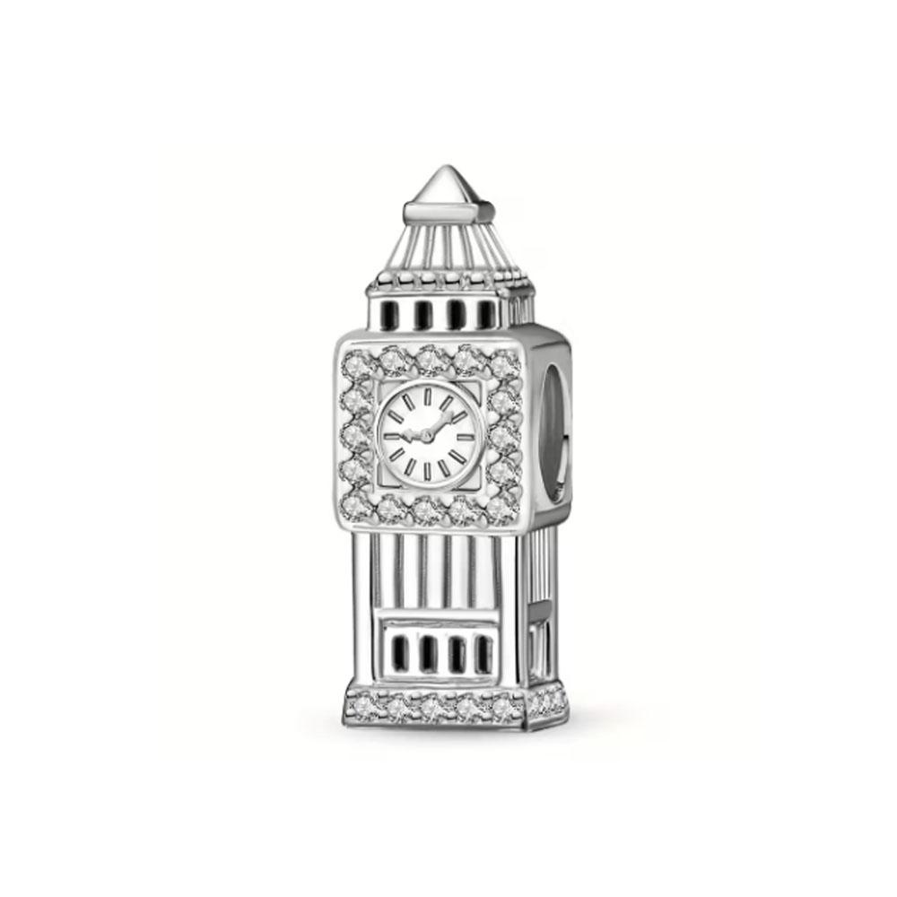New 925 Silver Building Series Bead Pyramid Church Leaning Tower of Pisa Big Charm Fit Bracelet Women DIY Pendant Gift