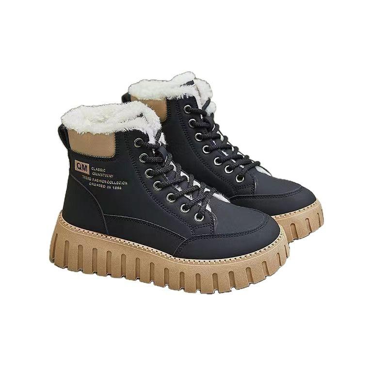 Winter Martin boots Winter shoes 22 new winter velvet thickened short boots Waterproof and non-slip snow boots Cotton shoes