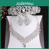 Bridal Crystal Luxury Beads Baroque Jewelry Sets Rhinestone Tiaras Crown Necklace Earrings Set Wedding African Hair Jewelry Set