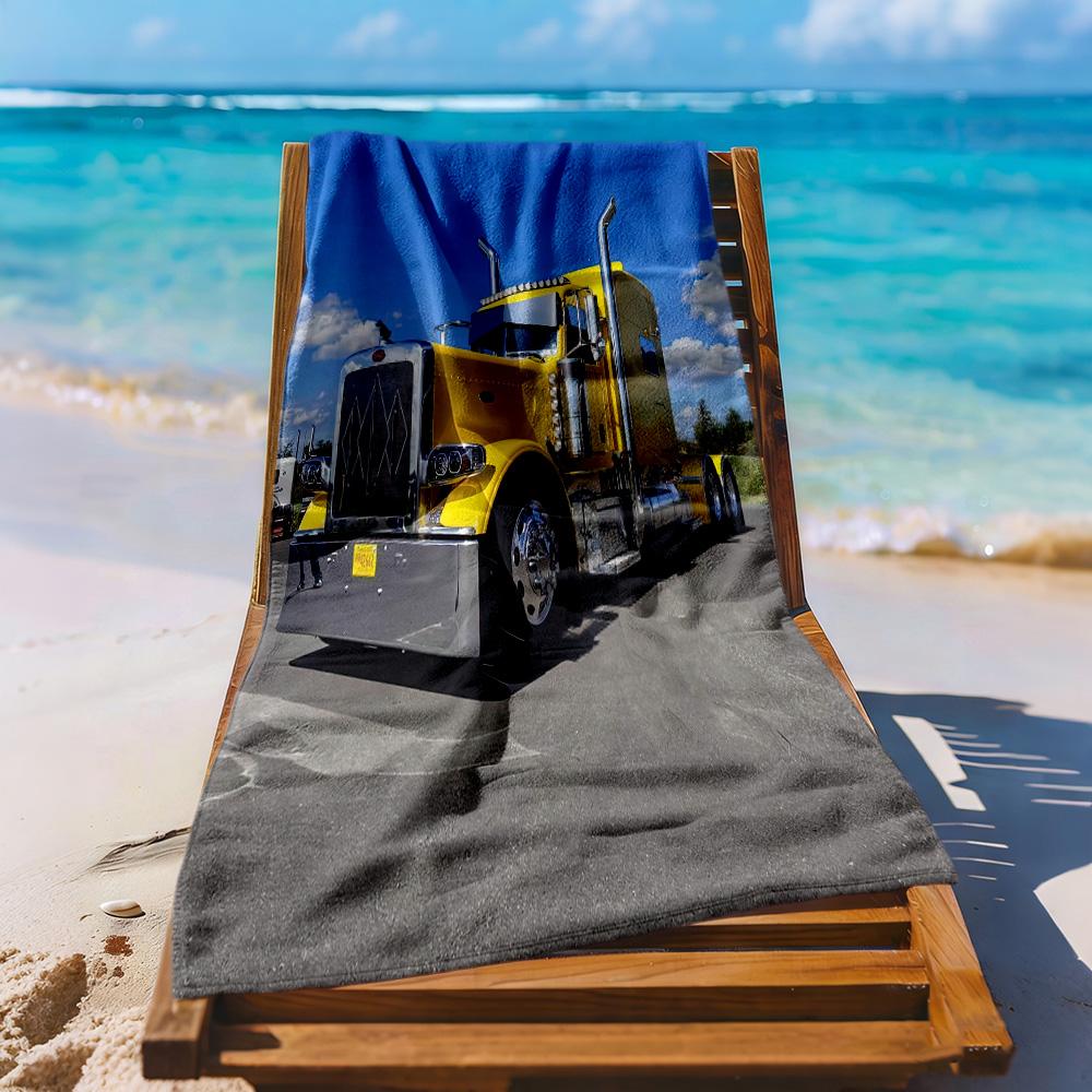 Kw Heavy Trucks Beach Towel Super Soft Microfiber Quickdry Fabric Comfortable Lightweight