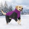 High Collar Fleece Dog Jumpsuit Windproof Dog Cotton Clothing Dog Warm Pajamas  Snowsuit