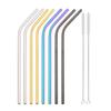 Metal 304 Stainless Steel Straw Straight Bent Drinking Straw Colorful Reusable Straw Set With Case Cleaning Brush Bar Accessory 5