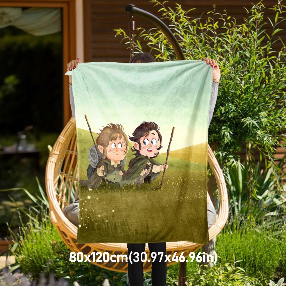 

1pc hobbit shire - Throw Blanket, Soft, Flannel Blankets, Living Room, All Seasons Use-1021133 80x120cm