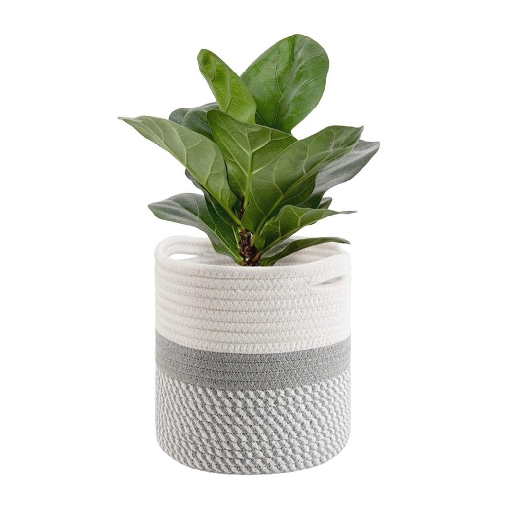 Woven Flower Baskets, Handmade Woven Baskets, Green Plant Floor Pots, Straw Woven Flower Pots