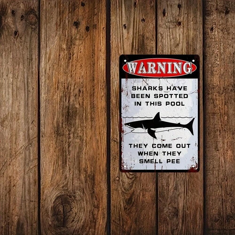 Vintage Swimming Pool Metal Sign Weatherproof Outdoor Wall Decor Garden Patio Farmhouse Retro Home Art