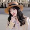 Grass Woven Hat Solid Color Bucket Hat Casual Daily Wear Sun Protection Hat