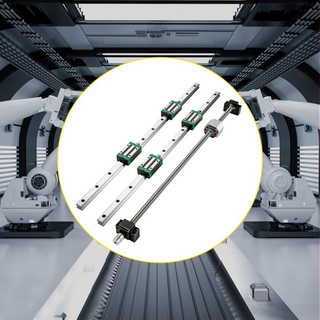 Linear Guide Rail 2Pcs HGR20-1000mm Linear Slide Rail with 1Pcs RM1605-1000mm Ballscrew with BF12/BK12 Kit Linear Slide Rail Guide Rail Square For DIY