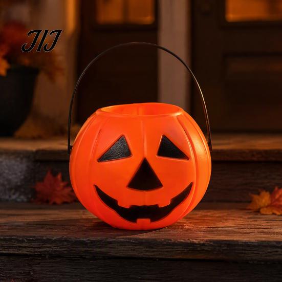 Trick or Treat Containers 1/2/3Pcs Halloween Pumpkin Candy Bucket, Trick-or-Treat Holder Basket, Bucket with Handle Jack-O-Lantern Sweet Snack