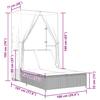 Double Sun Lounger with Canopy and Curtains Beige Poly Rattan